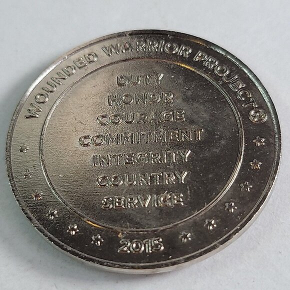 2015 Wounded Warrior Project Pin & Challenge Coin Given To Supporters Logo - Picture 4 of 5
